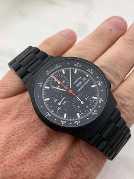  Orfina Vintage Porsche Design 1975 / Original Papers Valjoux 7750 / Black 