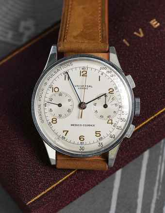  Universal Genève OVERSIZE VINTAGE VERY RARE MEDICO-COMPAX CHRONOGRAPH MINT 