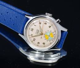 Thumbnail von Heuer MINT AND VERY RARE EARLY 50'S HEUER SOLUNAR TIDE WATCH