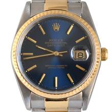 Thumbnail von Rolex Datejust 36 16233 blue soleil dial Full Set TOP Condition
