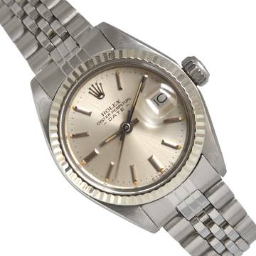 Rolex Oyster Perpetual Lady Date 6917 Ladies 26MM Soleil silver dial 1975