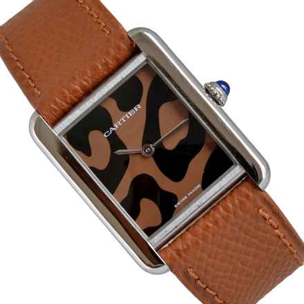  Cartier Tank Solo W5200015 Panthère Leopard dial very rare 