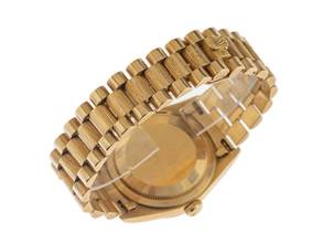 Thumbnail von Rolex Day-Date 36 Ref.18248 1991 Box&Beschreibung sehr gut Vintage Day-Date 18kt Gelbgold 134g Diamanten Rindengravur Double Quick