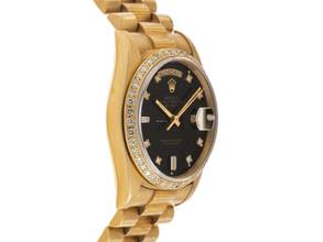 Thumbnail von Rolex Day-Date 36 Ref.18248 1991 Box&Beschreibung sehr gut Vintage Day-Date 18kt Gelbgold 134g Diamanten Rindengravur Double Quick