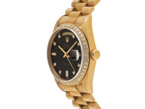 Thumbnail von Rolex Day-Date 36 Ref.18248 1991 Box&Beschreibung sehr gut Vintage Day-Date 18kt Gelbgold 134g Diamanten Rindengravur Double Quick