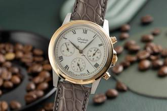 Thumbnail von Glashütte Original Chronograph Stahl / Gold Automatik Ref. 10-60-05-05-04 B&P 1995