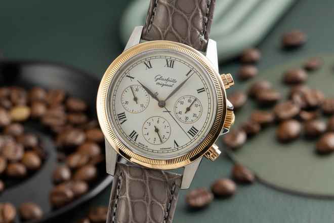  Glashütte Original Chronograph Stahl / Gold Automatik Ref. 10-60-05-05-04 B&P 1995 