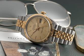 Thumbnail von Rolex Datejust 36 Oyster Perpetual Stahl Gold Automatik Ref 16013 Papiere 1985