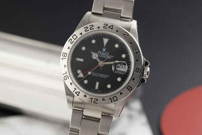  Rolex Explorer II Black Dial Edelstahl Automatik Herrenuhr Ref 16570 Box A-Serie 