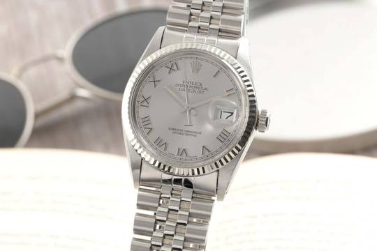  Rolex Datejust 36 Stahl / Weissgold Silver Dial Automatik Herrenuhr Ref. 16014 