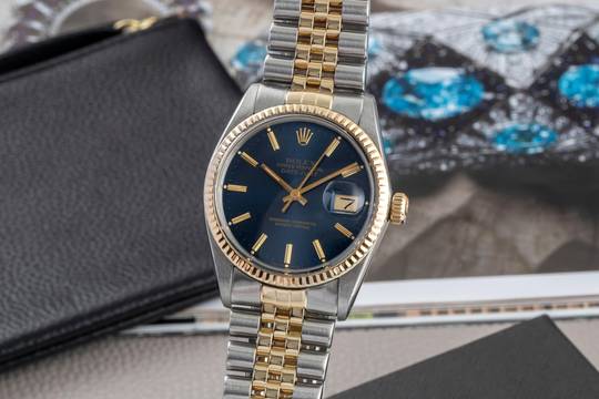  Rolex Datejust 36 Oyster Perpetual Stahl / Gold Blue Dial Automatik Ref. 16013 