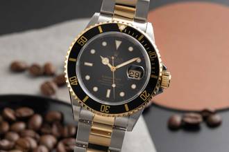 Thumbnail von Rolex Submariner Date Stahl / Gold Herrenuhr Black Dial Ref. 16613 Papiere 1997