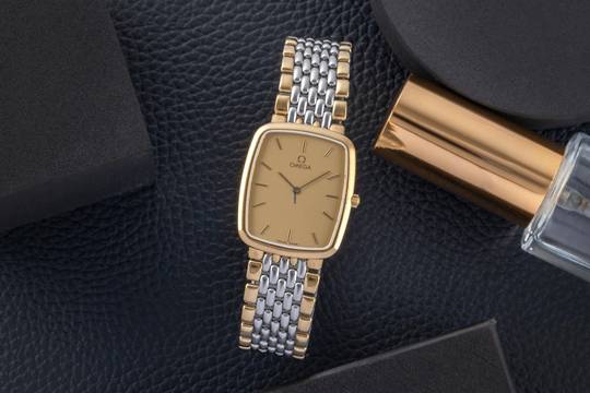 Omega De Ville Messing vergoldet Quarz unisex Ref. 395.0876.2 Klassiker 