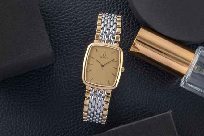  Omega De Ville Messing vergoldet Quarz unisex Ref. 395.0876.2 Klassiker 
