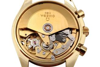 Thumbnail von Omega Speedmaster Golden Gate Chronograph 18K Gold Ref. 3131.20 Papiere 1991