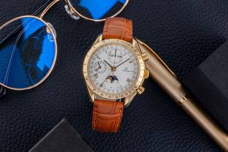 Thumbnail von Omega Speedmaster Golden Gate Chronograph 18K Gold Ref. 3131.20 Papiere 1991