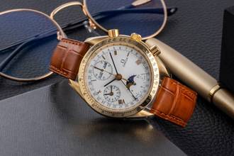 Thumbnail von Omega Speedmaster Golden Gate Chronograph 18K Gold Ref. 3131.20 Papiere 1991