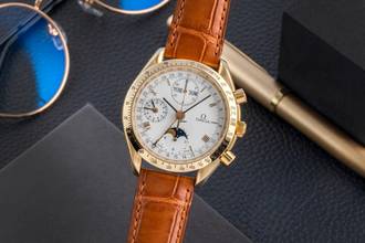 Thumbnail von Omega Speedmaster Golden Gate Chronograph 18K Gold Ref. 3131.20 Papiere 1991