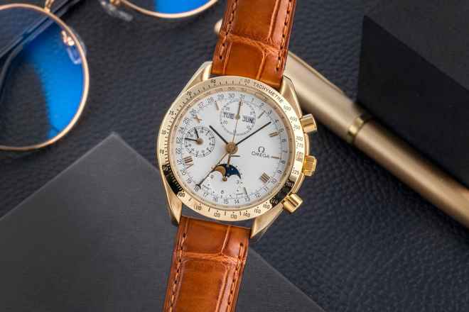 Omega Speedmaster Golden Gate Chronograph 18K Gold Ref. 3131.20 Papers 1991
