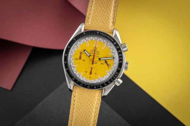  Omega Speedmaster Reduced Yellow Michael Schumacher Chronograph Ref. 3510.12 
