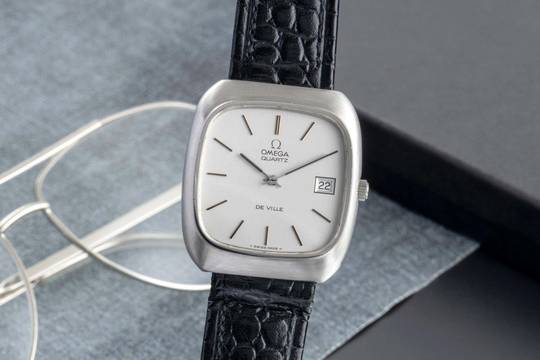 Omega De Ville Stahl Quarz Herrenuhr Ref. 192.0030 Vintage Klassiker Box