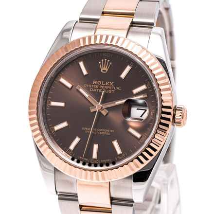  Rolex Datejust 41 Chocolate Oyster Steel/Rosegold – 126331 – like NEW – 06/2017 Full Set Lc100 
