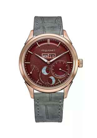  Pequignet Royale Paris Gold Watch Red optional with blue dial 