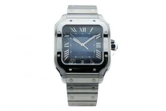 Thumbnail von Cartier Santos Large - Mavi Kadran - Ekstra Mavi Deri Kayış - Neredeyse Yeni - WSSA0071 2025