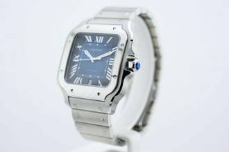 Thumbnail von Cartier Santos Large - Mavi Kadran - Ekstra Mavi Deri Kayış - Neredeyse Yeni - WSSA0071 2025