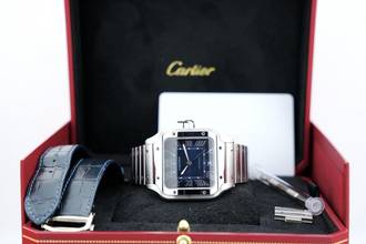 Thumbnail von Cartier Santos Large - Mavi Kadran - Ekstra Mavi Deri Kayış - Neredeyse Yeni - WSSA0071 2025