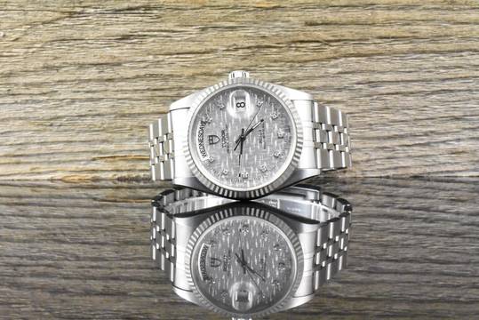 Tudor Prince Date Day 76214 Linen Diamond Dial Stahl Weißgold - Full Set 2013
