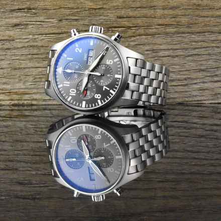  IWC Fliegeruhr Spitfire Chronograph Pilot Chronograph Grey Dial - Full Set 2019 