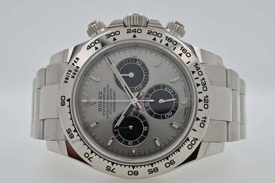 Rolex Daytona Cosmograph Grey Dial 18k WG Rehaut 116509 White Gold