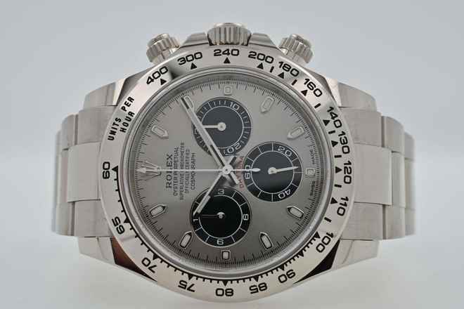  Rolex Daytona Cosmograph Grey Dial 18k WG Rehaut 116509 White Gold 