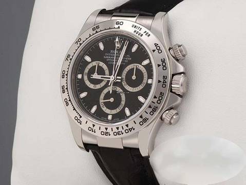 Rolex Daytona 116519 Weissgold 750 2007 Lc100 Chronograph Leder Automatik Gold