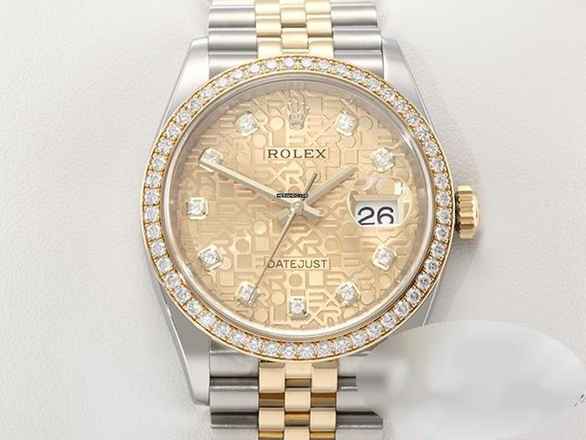  Rolex Datejust 36 126283rbr Stahl Gelbgold 750 Diamanten Automatik Stainless Steel 18kt Yellow Gold Jubilé-band Chronometer Oyster Gold 