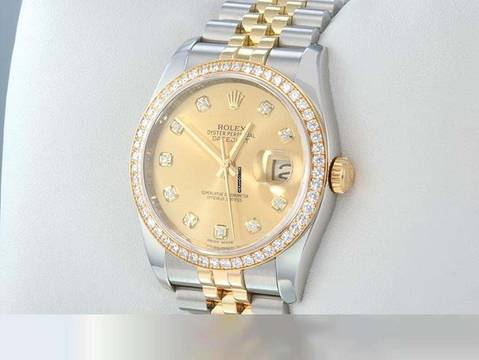 Rolex Datejust 36 36mm 116243 2014 Stahl Gelbgold 750 Diamanten Automatik
