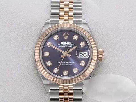 Rolex Lady-Datejust 28 279171 Edelstahl Rosegold 750 Diamanten Automatik Gold