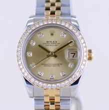 Thumbnail von Rolex Datejust 31 31mm Jubiléband Diamond Bezel Diamond Dial Champagner LC100 B+P