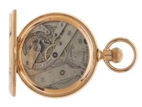Thumbnail von Tiffany & Co. Taschenuhr Hunter Case Pocket Watch 18kt Roségold 1918 sehr gut Vintage Hunter Case Pocket Watch 18kt Roségold 103g kl. Sekunde bei 6 Uhr