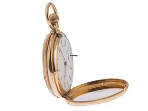 Thumbnail von Tiffany & Co. Taschenuhr Hunter Case Pocket Watch 18kt Roségold 1918 sehr gut Vintage Hunter Case Pocket Watch 18kt Roségold 103g kl. Sekunde bei 6 Uhr