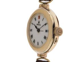 Thumbnail von Rolex Art Deco 1942 original Box sehr gut Vintage Art Deco 9kt Gelbgold Krokoleder Klappdeckel 18g