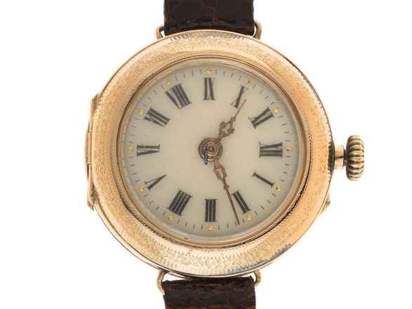  Mirage Art Deco 1915 sehr gut Vintage Art Deco 14kt Roségold 21g Klappdeckelboden 