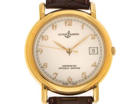 Ulysse Nardin San Marco Ref.131-77 1990 original Box Original unpoliert San Marco 18kt Gelbgold