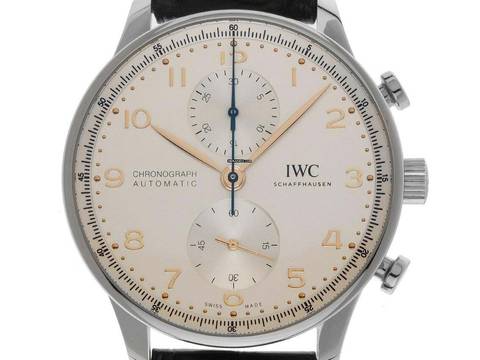 IWC Portugieser Chronograph Ref.IW371604 2025 Full Set wie Neu Portugieser Chronograph Krokoleder Faltschließe
