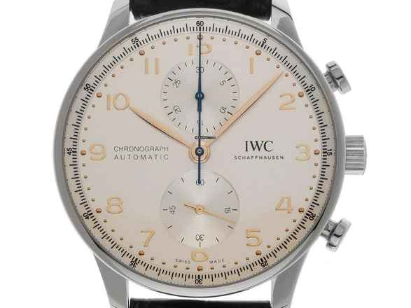  IWC Portugieser Chronograph Ref.IW371604 2025 Full Set wie Neu Portugieser Chronograph Krokoleder Faltschließe 