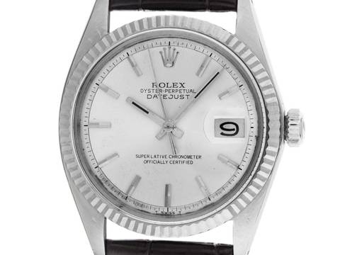  Rolex Datejust 36 Ref.1601 1970 Box&Beschreibung Original unpoliert Datejust Stahl 18kt Weißgold open 6/9 