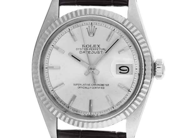  Rolex Datejust 36 Ref.1601 1970 Box&Beschreibung Original unpoliert Datejust Stahl 18kt Weißgold open 6/9 
