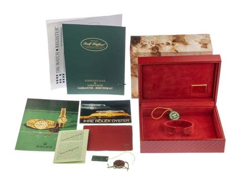 Rolex Lady-Datejust Ref.69278 1982 Box&Beschreibung Original Unpoliert Vintage Datejust Lady Jubilee Dial Rindengravur 18kt Gelbgold
