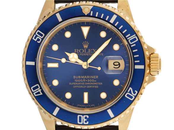  Rolex Submariner Date Ref.16618 1987 Full Set original unpoliert Vintage Submariner 18kt Gelbgold 96g 
